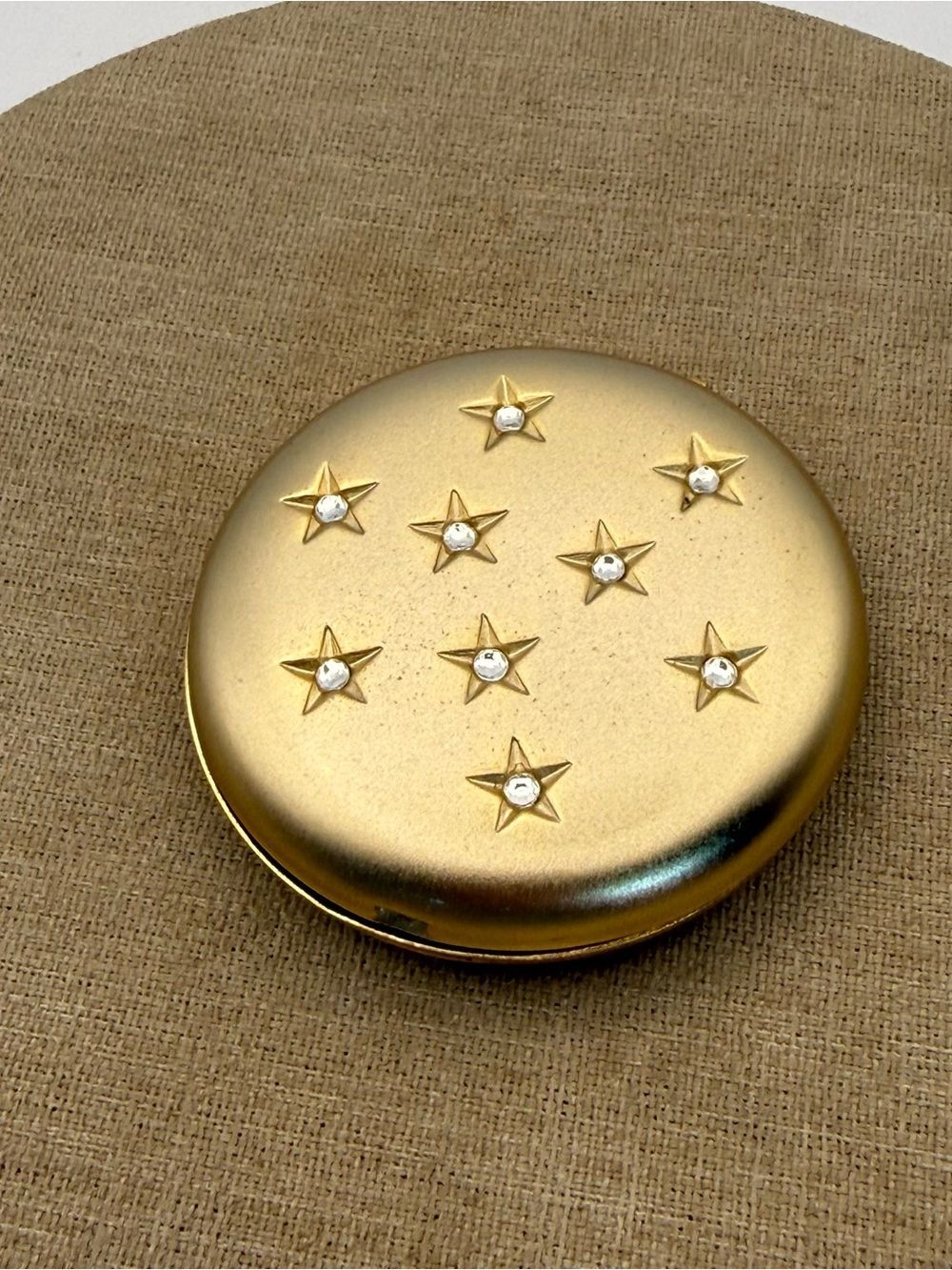 Gold Star-Embellished Compact Mirror